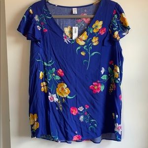 Old Navy Floral Top TALL LARGE